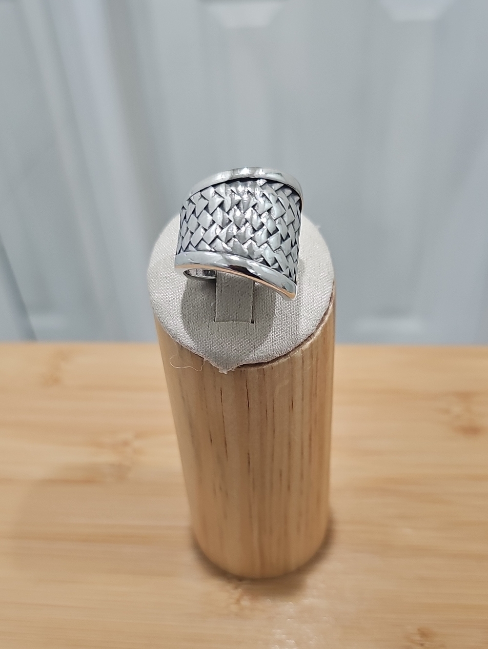 Woven Pattern Sterling Silver Statement Ring